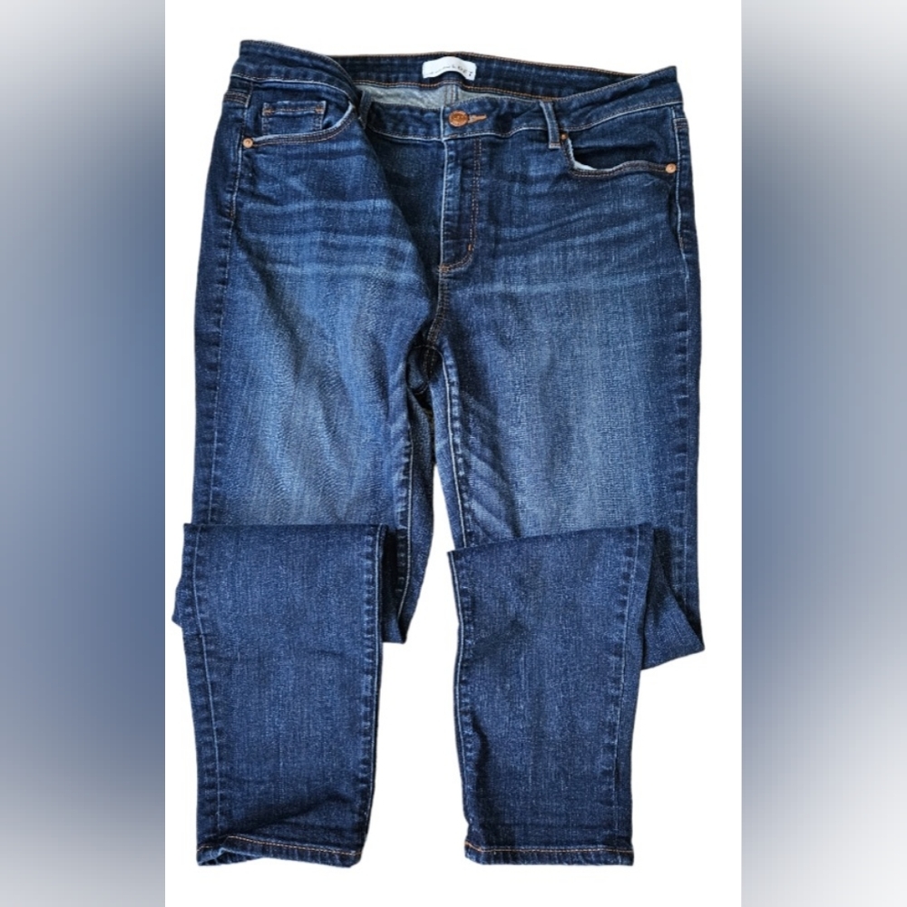 Ann Taylor LOFT curvy skinny blue denim jeans 32/14